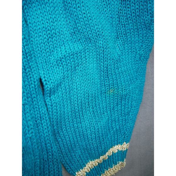 Vintage Chaus Sweater Women’s size 2X Blue Knit Purse Pocket Long Sleeve - Picture 8 of 12